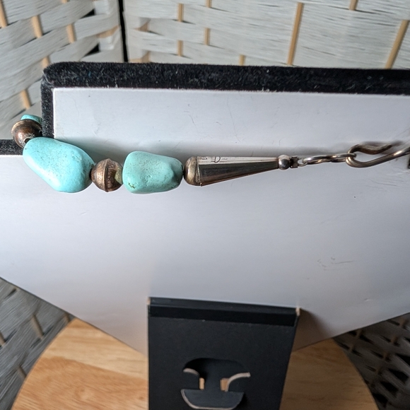 Chinese Turquoise Knuckle Bone Bead Necklace 42g - Picture 5 of 8